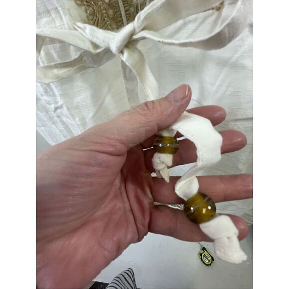 Mud Pie NWT Marcia Yute Trim Coverup Dress Size M - Picture 4 of 10